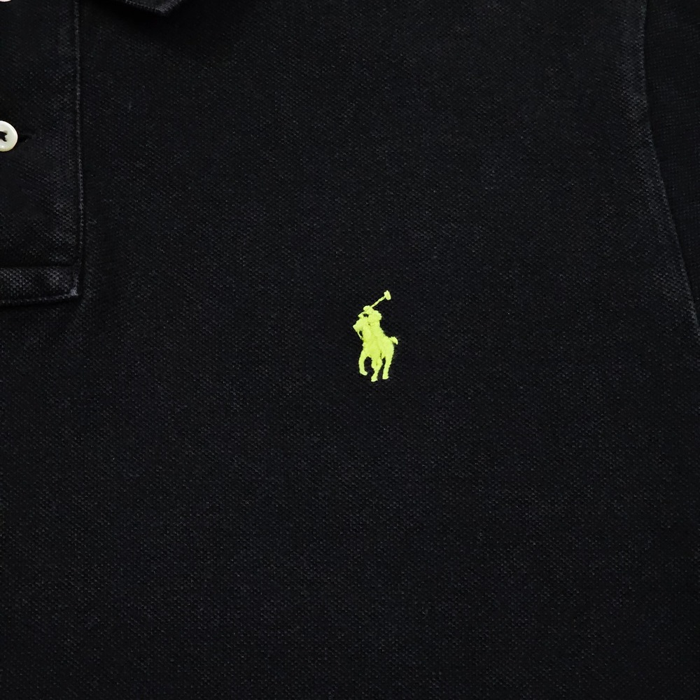 Polo Ralph Lauren Polo Mens L Black Green Pony Custom Fit Cotton Preppy Ivy - Picture 10 of 11